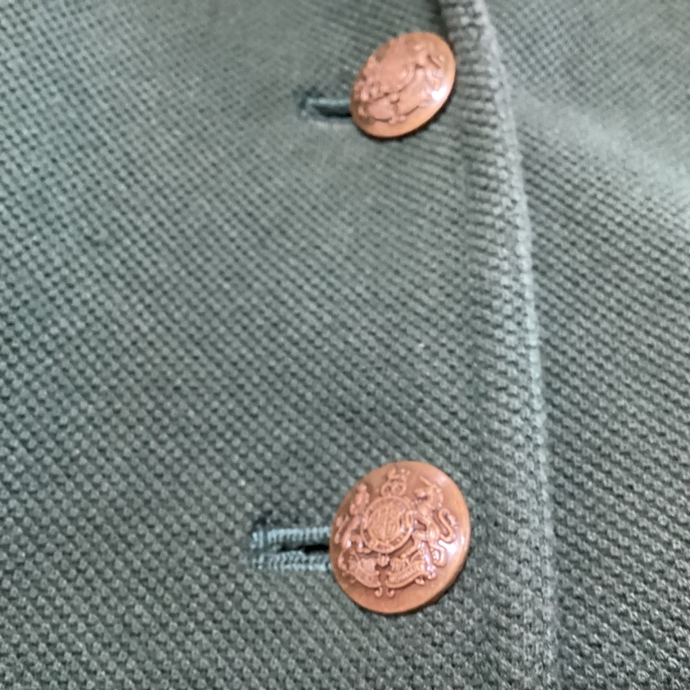 Banana Republic Factory Knit Pique Blazer Emerald Green 14 Textured 2-Button - Picture 4 of 9
